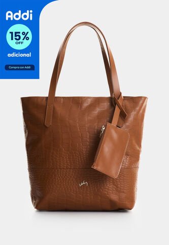 Shopping De Cuero Grabado Para Mujer Verona Shopping De Cuero Grabado Para Mujer Verona Miel VÉLEZ Vélez