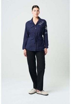 Chaqueta Tipo Parka Para Mujer Fit Suelto Chaqueta Tipo Parka Para Mujer Fit Suelto Azul Oscuro XS VÉLEZ