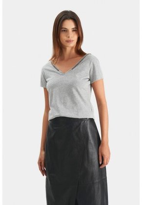 Camiseta Millare Para Mujer Manga Corta Gris Camiseta Millare Para Mujer Manga Corta Gris L VÉLEZ