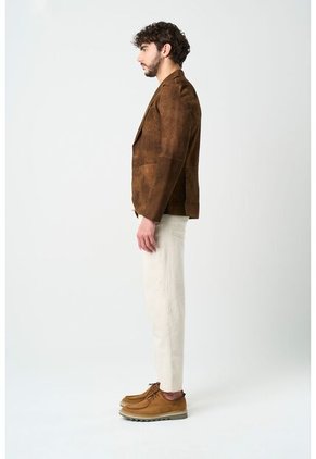Blazer De Cuero Gamuzado Para Hombre Sole Blazer De Cuero Gamuzado Para Hombre Sole Miel S VÉLEZ