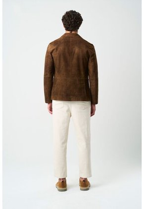 Blazer De Cuero Gamuzado Para Hombre Sole Blazer De Cuero Gamuzado Para Hombre Sole Miel S VÉLEZ