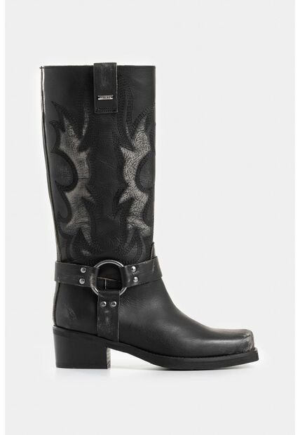 Botas Venus De Cuero Para Mujer Silueta Biker Botas Venus De Cuero Para Mujer Silueta Biker Negro 41 VÉLEZ