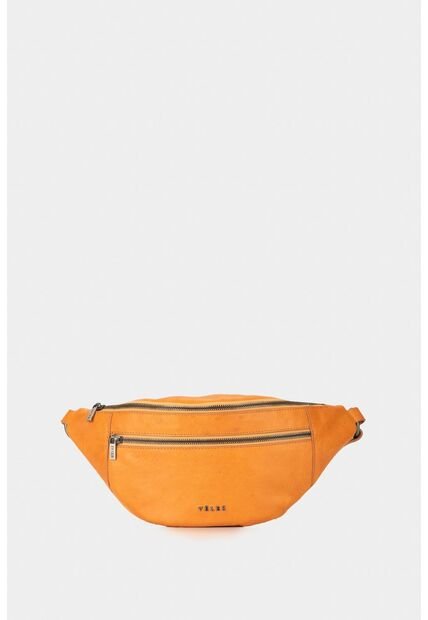 Riñonera Manzano De Cuero Para Mujer Cierre Cremallera Amarillo