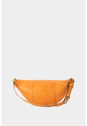 Riñonera Manzano De Cuero Para Mujer Cierre Cremallera Amarillo