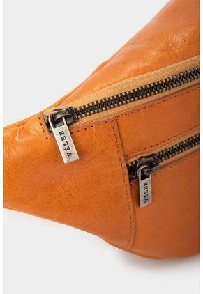 Riñonera Manzano De Cuero Para Mujer Cierre Cremallera Amarillo