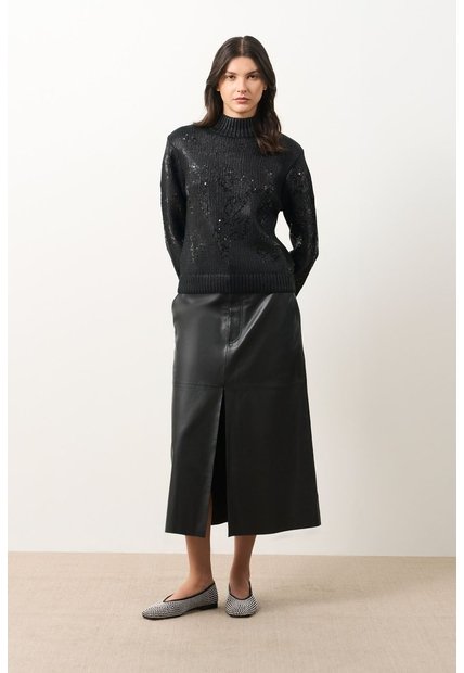Sweater Tejido De Cuello Alto Para Mujer Nacarina Sweater Tejido De Cuello Alto Para Mujer Nacarina Negro M VÉLEZ