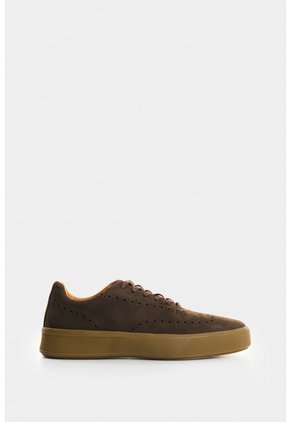 Zapatos De Cordón De Cuero Gamuzado Para Hombre Ocean Zapatos De Cordón De Cuero Gamuzado Para Hombre Ocean Cafe 44 VÉLEZ