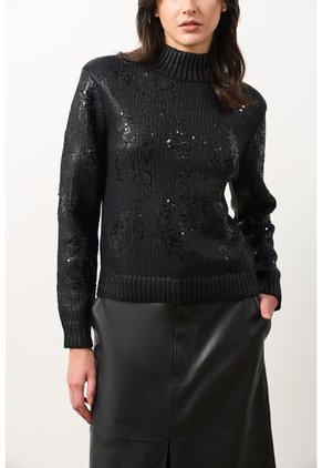 Sweater Tejido De Cuello Alto Para Mujer Nacarina Sweater Tejido De Cuello Alto Para Mujer Nacarina Negro M VÉLEZ