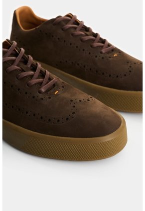 Zapatos De Cordón De Cuero Gamuzado Para Hombre Ocean Zapatos De Cordón De Cuero Gamuzado Para Hombre Ocean Cafe 44 VÉLEZ