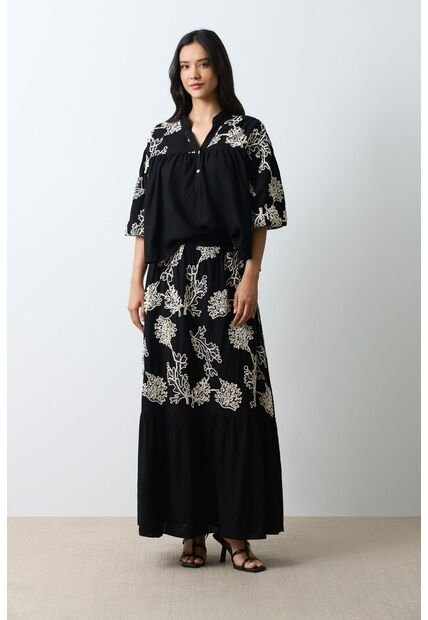 Falda Maxi Con Recogidos Para Mujer Bruma Falda Maxi Con Recogidos Para Mujer Bruma Negro 14 VÉLEZ