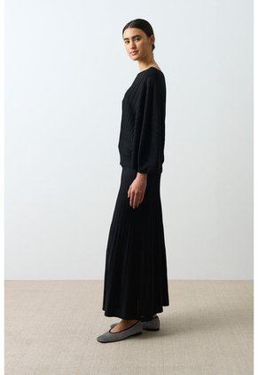 Falda Tejida Con Lúrex Para Mujer Nacarina Falda Tejida Con Lúrex Para Mujer Nacarina Negro 14 VÉLEZ