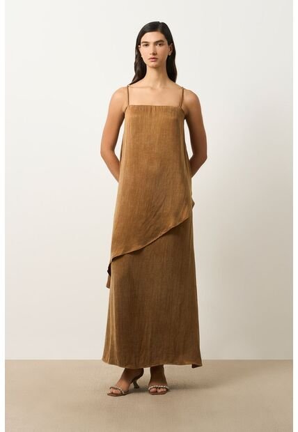 Vestido Loa Maxi Con Efecto Satinado Para Mujer Vestido Loa Maxi Con Efecto Satinado Para Mujer Miel 12 VÉLEZ