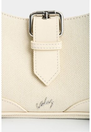 Bowling En Lona Y Cuero Para Mujer Nácar Bowling En Lona Y Cuero Para Mujer Nácar Blanco VÉLEZ