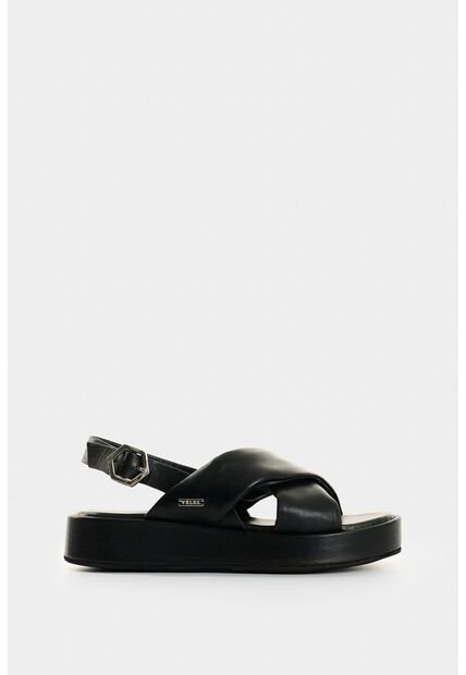 Sandalia Plataforma De Cuero Para Mujer Caltha Sandalia Plataforma De Cuero Para Mujer Caltha Negro 36 VÉLEZ