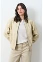Bomber De Cuero Repujado Para Mujer Sira Bomber De Cuero Repujado Para Mujer Sira Beige M VÉLEZ de Vélez