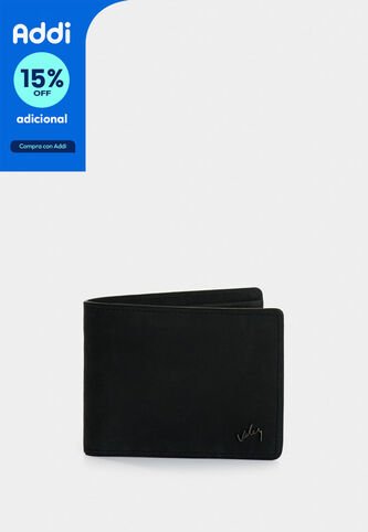 Billetera Terra De Cuero Para Hombre Interior Contraste Billetera Terra De Cuero Para Hombre Interior Contraste Negro VÉLEZ Vélez