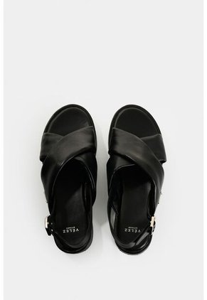 Sandalia Plataforma De Cuero Para Mujer Caltha Sandalia Plataforma De Cuero Para Mujer Caltha Negro 36 VÉLEZ