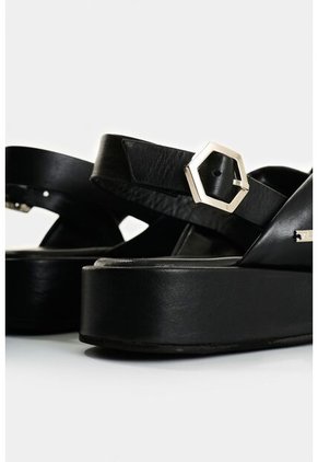 Sandalia Plataforma De Cuero Para Mujer Caltha Sandalia Plataforma De Cuero Para Mujer Caltha Negro 36 VÉLEZ