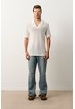 Polo Manga Corta Tejida Para Hombre Dunas Polo Manga Corta Tejida Para Hombre Dunas Crema XXL VÉLEZ de Vélez