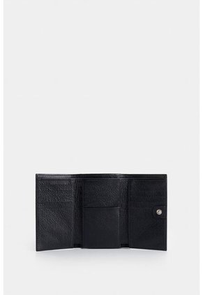 Billetera Real De Cuero Para Mujer Con Monedero Billetera Real De Cuero Para Mujer Con Monedero Negro VÉLEZ