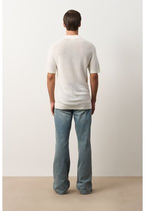 Polo Manga Corta Tejida Para Hombre Dunas Polo Manga Corta Tejida Para Hombre Dunas Crema XXL VÉLEZ