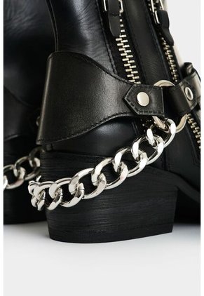 Botines De Cuero Craquelado Para Mujer Marine Botines De Cuero Craquelado Para Mujer Marine Negro 36 VÉLEZ