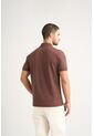 Polo Para Hombre Semi Fit Detalle Jacquard Polo Para Hombre Semi Fit Detalle Jacquard Cafe XS VÉLEZ de Vélez