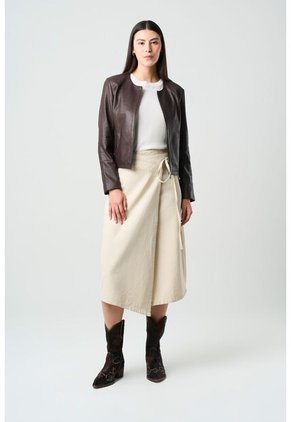 Chaqueta De Cuero Para Mujer Denver Chaqueta De Cuero Para Mujer Denver Cafe XL VÉLEZ