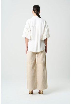Camisa Galera Para Mujer Manga Abombada Camisa Galera Para Mujer Manga Abombada Blanco S VÉLEZ