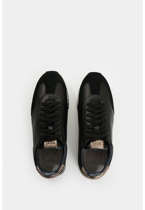 Tenis De Cuero Y Folia Para Mujer Gem Tenis De Cuero Y Folia Para Mujer Gem Negro 37 VÉLEZ