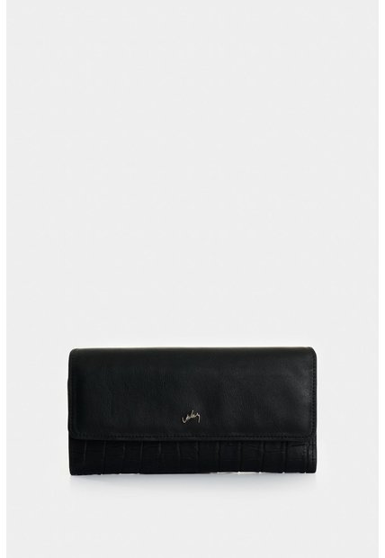 Porta Chequera Extravaganza De Cuero Para Mujer Grabado Porta Chequera Extravaganza De Cuero Para Mujer Grabado Negro VÉLEZ