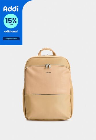 Morral Marfilo De Cuero Y Nylon Para Mujer Manija Trenzada Morral Marfilo De Cuero Y Nylon Para Mujer Manija Trenzada Arena VÉLEZ Vélez