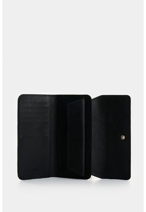 Porta Chequera Extravaganza De Cuero Para Mujer Grabado Porta Chequera Extravaganza De Cuero Para Mujer Grabado Negro VÉLEZ