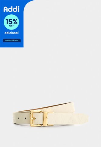 Cinturón Doble Faz Calix De Cuero Para Mujer Monogram Cinturón Doble Faz Calix De Cuero Para Mujer Monogram Blanco M VÉLEZ Vélez