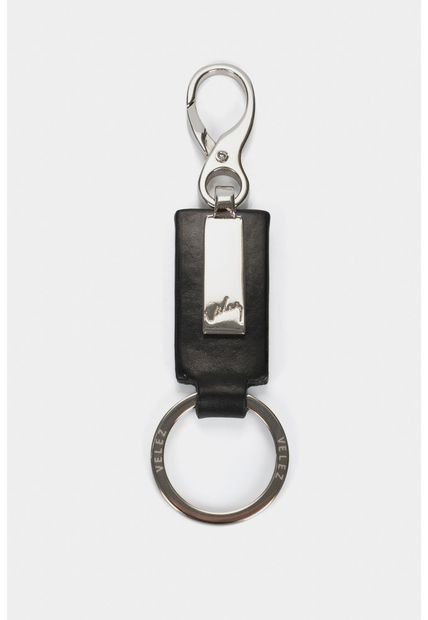 Llavero Retro De Cuero Mosquetón Negro Llavero Retro De Cuero Mosquetón Negro Vélez
