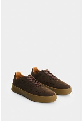 Zapatos De Cordón De Cuero Gamuzado Para Hombre Ocean Zapatos De Cordón De Cuero Gamuzado Para Hombre Ocean Cafe 39 VÉLEZ