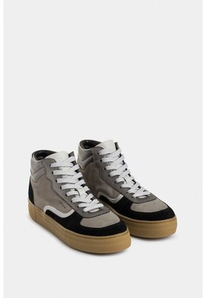Tenis Tipo Bota Magena De Cuero Para Mujer Acabado Vintage Tenis Tipo Bota Magena De Cuero Para Mujer Acabado Vintage Negro 37 VÉLEZ