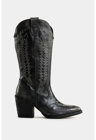 Botas Texanas Riveros De Cuero Para Mujer Bordado Decorativo Botas Texanas Riveros De Cuero Para Mujer Bordado Decorativo Negro 34 VÉLEZ Vélez