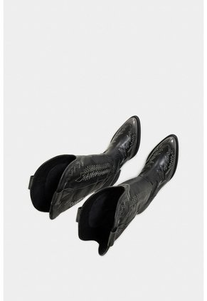 Botas Texanas Riveros De Cuero Para Mujer Bordado Decorativo Botas Texanas Riveros De Cuero Para Mujer Bordado Decorativo Negro 34 VÉLEZ