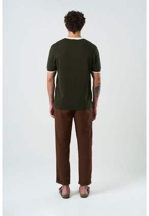 Camiseta Tejida Manga Corta Para Hombre Luminia Camiseta Tejida Manga Corta Para Hombre Luminia Verde Oliva M VÉLEZ