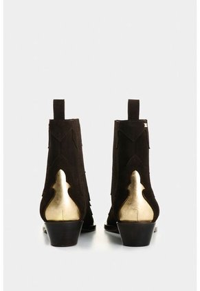 Botines Texanos De Cuero Gamuzado Para Mujer Nara Botines Texanos De Cuero Gamuzado Para Mujer Nara Cafe 38 VÉLEZ