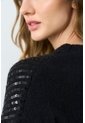 Sweater Tejido Oversized Para Mujer Nácar Sweater Tejido Oversized Para Mujer Nácar Negro XL VÉLEZ de Vélez