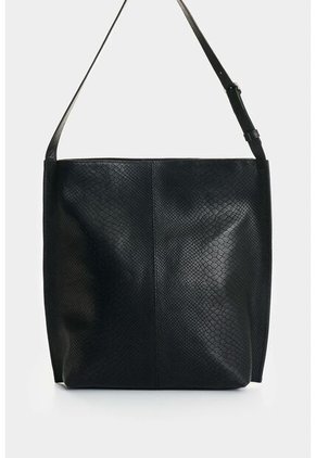 Shopping De Cuero Grabado Para Mujer Calafate 2 Shopping De Cuero Grabado Para Mujer Calafate 2 Negro VÉLEZ