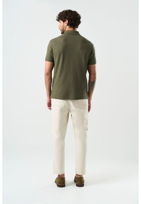 Polo Manga Corta Essential Para Hombre Textura Polo Manga Corta Essential Para Hombre Textura Verde Oliva M VÉLEZ