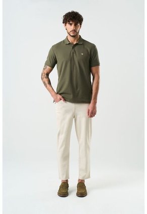 Polo Manga Corta Essential Para Hombre Textura Polo Manga Corta Essential Para Hombre Textura Verde Oliva M VÉLEZ