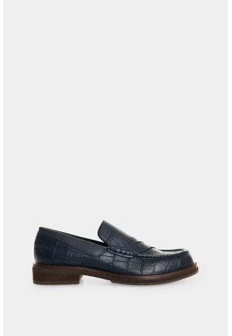 Mocasines En Cuero Croco Para Mujer Mocasines En Cuero Croco Para Mujer Azul Oscuro 38 VÉLEZ Vélez