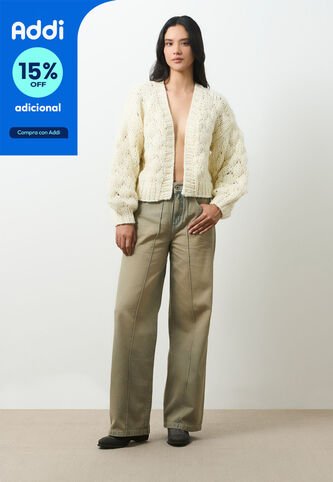 Cardigan Tejido Para Mujer Luzia Cardigan Tejido Para Mujer Luzia Crema XL VÉLEZ Vélez