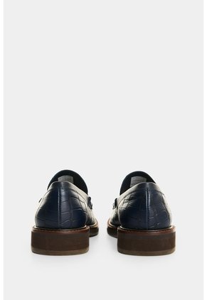 Mocasines En Cuero Croco Para Mujer Mocasines En Cuero Croco Para Mujer Azul Oscuro 38 VÉLEZ