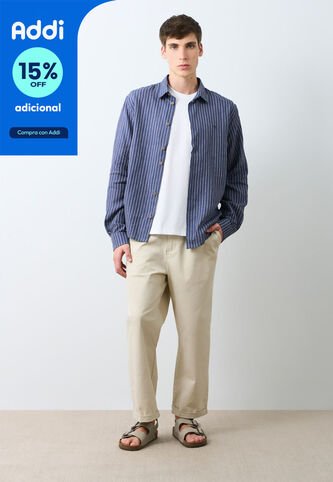 Camisa Manga Larga En Lino Para Hombre Lira Camisa Manga Larga En Lino Para Hombre Lira Azul Oscuro S VÉLEZ Vélez