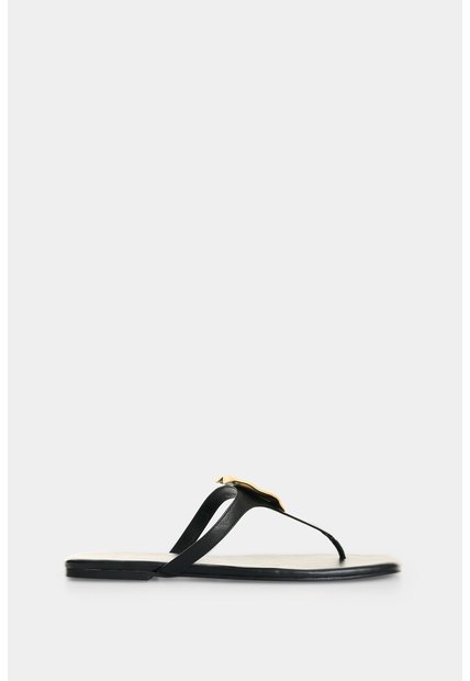 Sandalia Plana En Cuero Para Mujer Terral Sandalia Plana En Cuero Para Mujer Terral Negro 36 VÉLEZ